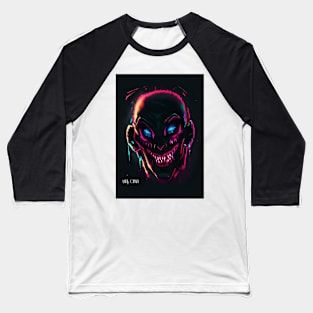 Spooky Neon Face Baseball T-Shirt